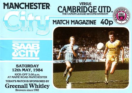 Manchester City v Cambridge United 1983/84